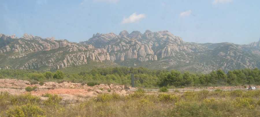 Distant View of Montserrat Peaks